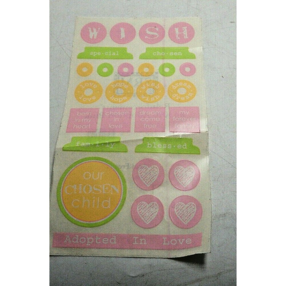 Adopted in Love Pink Scrapbooking Stickers Adoption
